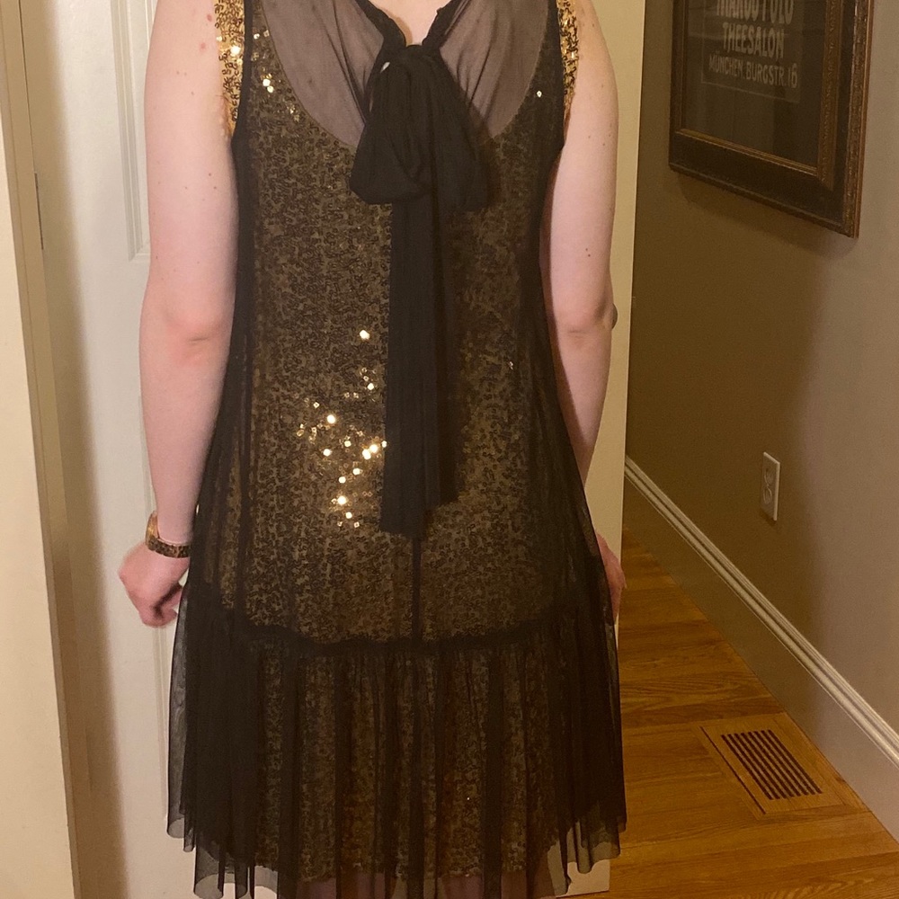 Sara Jane sheer over sequined cocktail dress